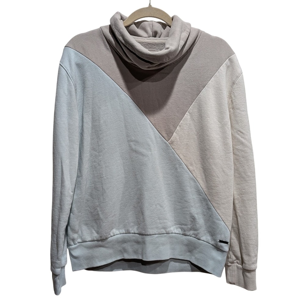 MNY Marc New York Performance Womens Large Sweatshirt Colorblock Cowl Neck
